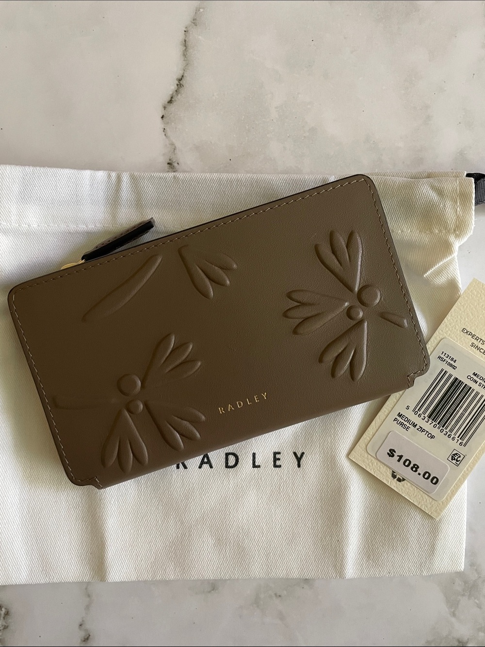 Radley London Coin Street Medium Zip top Wallet in Coffee